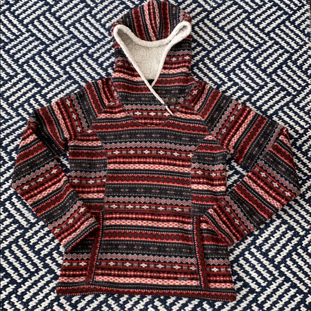 Koppen large red gray black print hoodie soft!